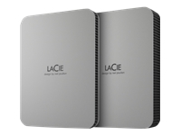LACIE Mobile Drive HDD USB-C 4To 2.5p Moon Silver with USB-C cable