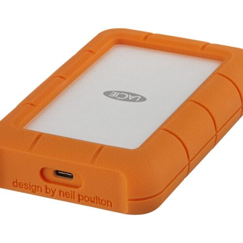 LACIE RUGGED 1To USB-C USB3.0 résistant aux chutes. compressements et à la pluie. utilisation tout terrain. orange