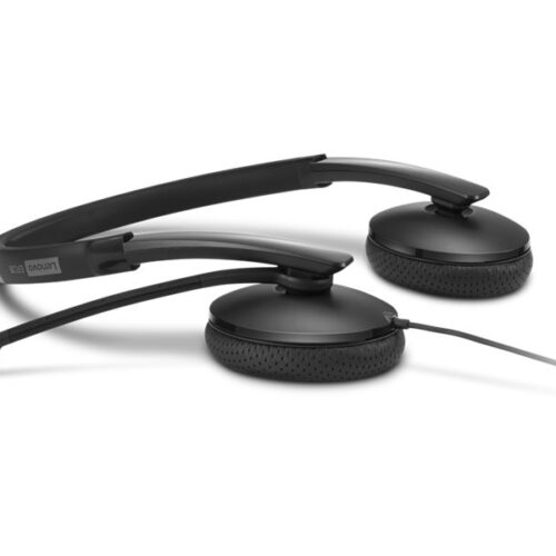 LENOVO – Combiné VoIP – sur-oreille – filaire – USB-C – noir – ThinkRed