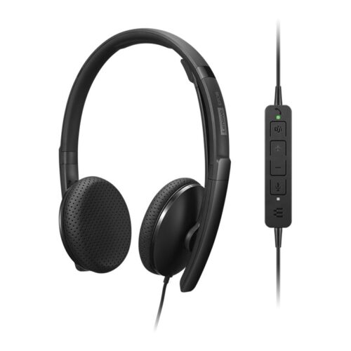 LENOVO – Combiné VoIP – sur-oreille – filaire – USB-C – noir – ThinkRed