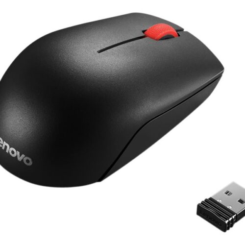 LENOVO Essential Compact – Souris – droitiers et gauchers – 3 boutons – sans fil – 2.4 GHz – récepteur sans fil USB – noir