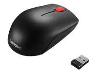 LENOVO Essential Compact – Souris – droitiers et gauchers – 3 boutons – sans fil – 2.4 GHz – récepteur sans fil USB – noir