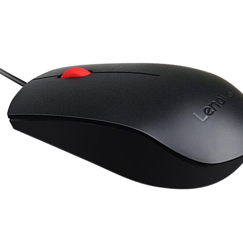 Lenovo Essential – Souris – droitiers et gauchers – optique – 3 boutons – filaire – USB – ThinkRed