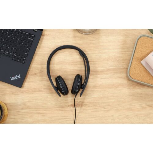 LENOVO – Gen 2 – Micro-casque – sur-oreille – filaire – USB-C – noir – Certifié pour Microsoft Teams