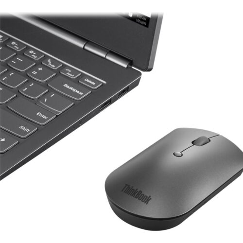 LENOVO ThinkBook Silent – Souris – droitiers et gauchers – bleu optique – 3 boutons – sans fil – Bluetooth 5.0 – gris de fer