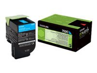 LEXMARK 702C cartouche de toner cyan capacité standard 1.000 pages pack de 1 retour program