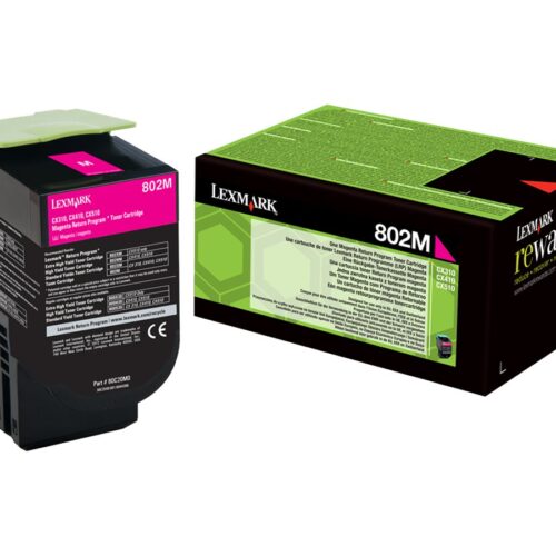 LEXMARK 802M cartouche de toner magenta faible capacité 1.000 pages pack de 1 retour program