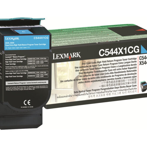 LEXMARK C544, X544 cartouche de toner cyan très haute capacité 4.000 pages pack de 1 retour programme