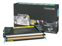 LEXMARK C734,  X734 cartouche de toner jaune capacité standard 6.000 pages pack de 1 retour programme