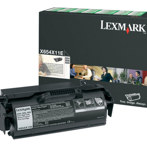 LEXMARK X654, X656, X658 cartouche de toner noir très haute capacité 36.000 pages pack de 1 retour programme