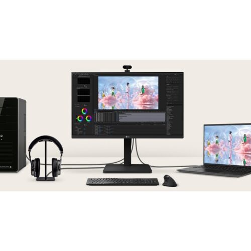 LG 24BA450-B.AEUQ Écran LED – 24 – 1920 x 1080 Full HD (1080p) @ 100 Hz – IPS – 250 cd/m² – 1300:1 – 5 ms – HDMI, VGA, DP- HP