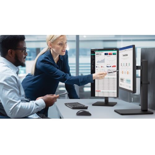 LG 24BA450-B.AEUQ Écran LED – 24 – 1920 x 1080 Full HD (1080p) @ 100 Hz – IPS – 250 cd/m² – 1300:1 – 5 ms – HDMI, VGA, DP- HP