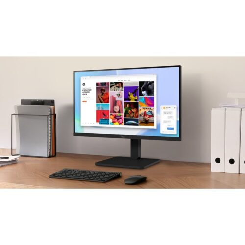 LG 24BA450-B.AEUQ Écran LED – 24 – 1920 x 1080 Full HD (1080p) @ 100 Hz – IPS – 250 cd/m² – 1300:1 – 5 ms – HDMI, VGA, DP- HP