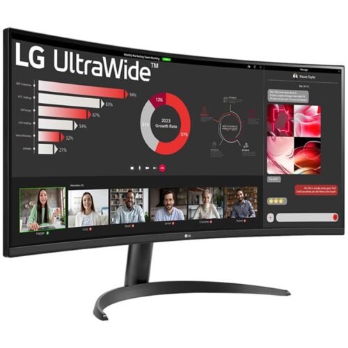 LG 34WR50QC-B.AEU Écran LED – incurvé – 34p – 3440 x 1440 WQHD 100 Hz – VA – 300 cd/m² – 3000:1- HDR10 -5ms – 2xHDMI, DisplayPort