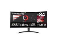LG 34WR50QC-B.AEU Écran LED – incurvé – 34p – 3440 x 1440 WQHD 100 Hz – VA – 300 cd/m² – 3000:1- HDR10 -5ms – 2xHDMI, DisplayPort