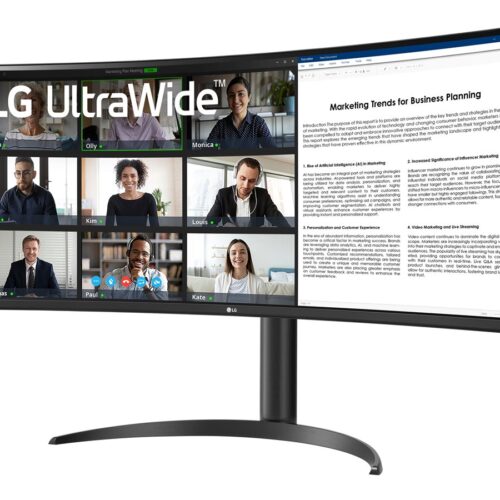 LG UltraWide 34WR55QK-B – Écran incurvé – 34i – 3440 x 1440 WQHD 100 Hz – VA – 300 cd/m2 – HDR10 – 5 ms – 2xHDMI -DP – USB-C