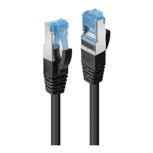 LINDY 0.3m Cat.6A S/FTP TPE Black TPE Patch Cable
