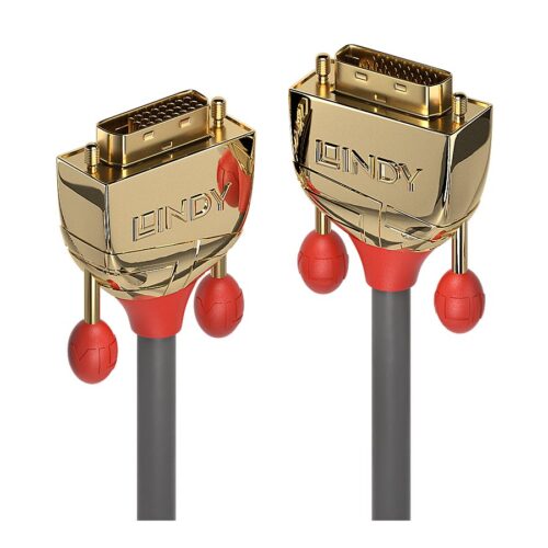 LINDY 0.5m DVI-D Dual Link Cable Gold Line DVI-D Dual Link Male to Male
