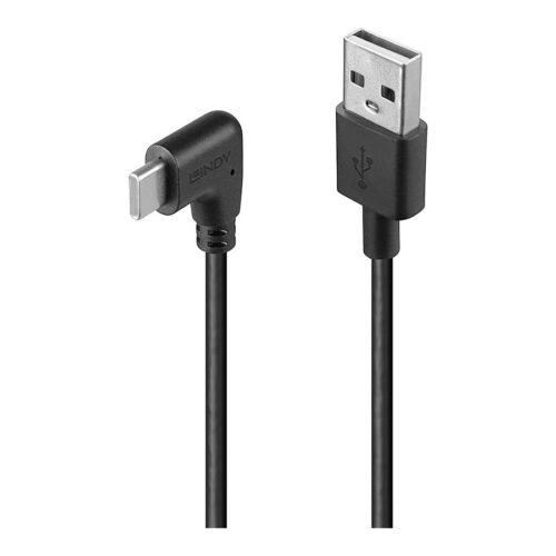 LINDY 0.5m USB 2.0 Type A to C Cable 90 Right Angle