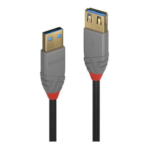 LINDY 0.5m USB 3.0 Type A extension cable A male / female Anthra Line