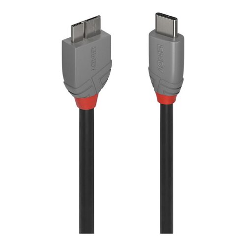 LINDY 0.5m USB 3.2 Type C to Micro-B Cable Anthra Line