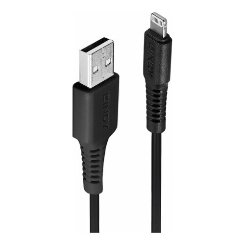 LINDY 0.5m USB to Lightning Cable black Charge and sync Cable for iPhone iPad & iPod