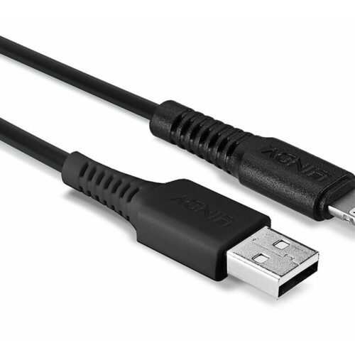 LINDY 0.5m USB to Lightning Cable black Charge and sync Cable for iPhone iPad & iPod