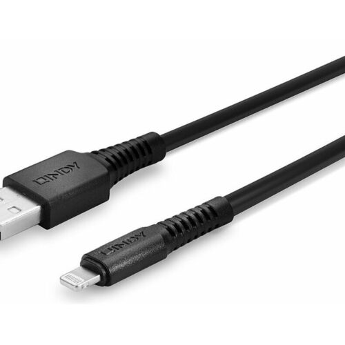 LINDY 0.5m USB to Lightning Cable black Charge and sync Cable for iPhone iPad & iPod