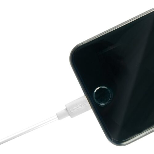 LINDY 0.5m USB to Lightning Cable white Charge and sync Cable for iPhone iPad & iPod