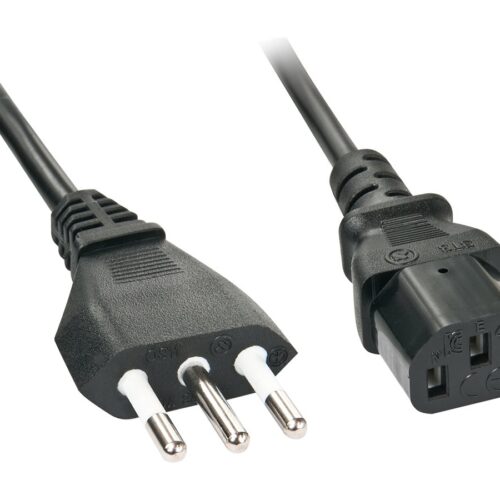 LINDY 0.7m IEC mains lead italy Italian mains plug – IEC320C13