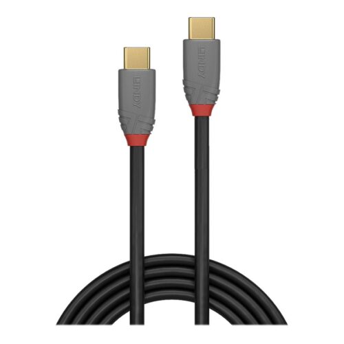 LINDY 1.5m USB 3.2 Type C Cable 5A PD Anthra Line USB Typ C Male to Male