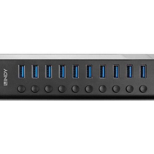 LINDY 10 Port USB 3.0 Hub with On/Off Switches