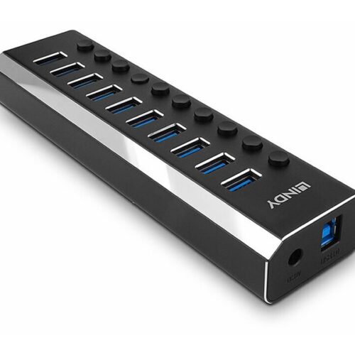 LINDY 10 Port USB 3.0 Hub with On/Off Switches