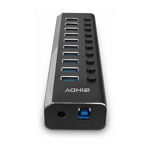 LINDY 10 Port USB 3.0 Hub with On/Off Switches