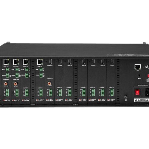LINDY 12 Slot Seamless Modular Matrix Chassis HDBaseT & HDMI 2.0 HDCP 2.2 supported boards