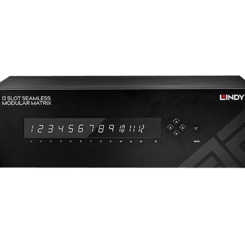 LINDY 12 Slot Seamless Modular Matrix Chassis HDBaseT & HDMI 2.0 HDCP 2.2 supported boards