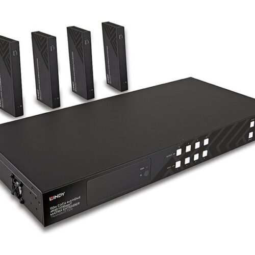LINDY 150m Cat.6 4×4 HDMI 4K60 HDBaseT Matrix Extender