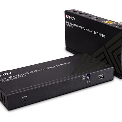 LINDY 150m Cat.6 HDMI 4K60 USB 2.0 HDBaseT KVM Extender