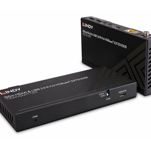LINDY 150m Cat.6 HDMI 4K60 USB 2.0 HDBaseT KVM Extender