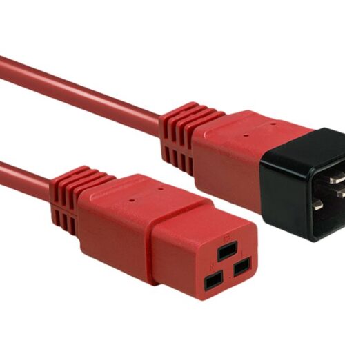 LINDY 1m IEC C19 to C20 Extension Cable Red