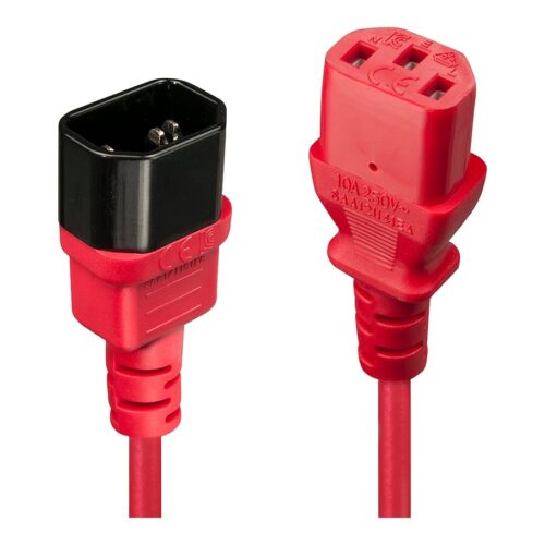LINDY 1m IEC Extension Lead Red