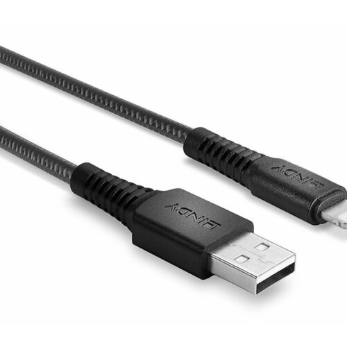 LINDY 1m Reinforced USB Type A to Lightning Charging Cable