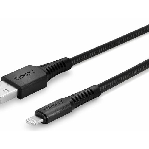 LINDY 1m Reinforced USB Type A to Lightning Charging Cable