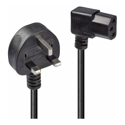 LINDY 1m UK 3 Pin to Right Angled IEC C13