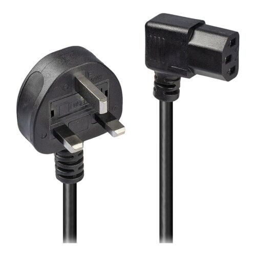 LINDY 1m UK 3 Pin to Right Angled IEC C13