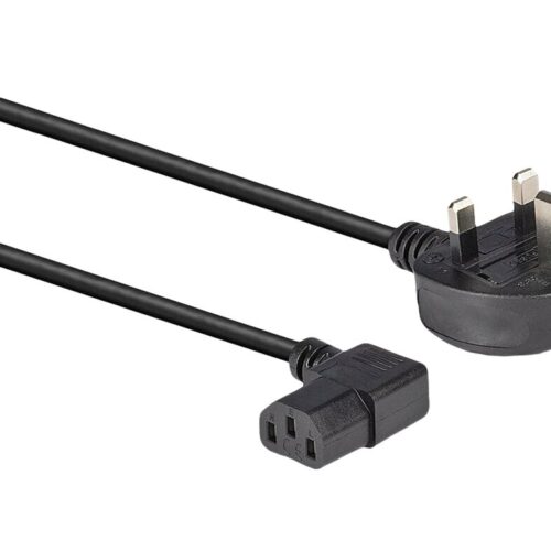 LINDY 1m UK 3 Pin to Right Angled IEC C13
