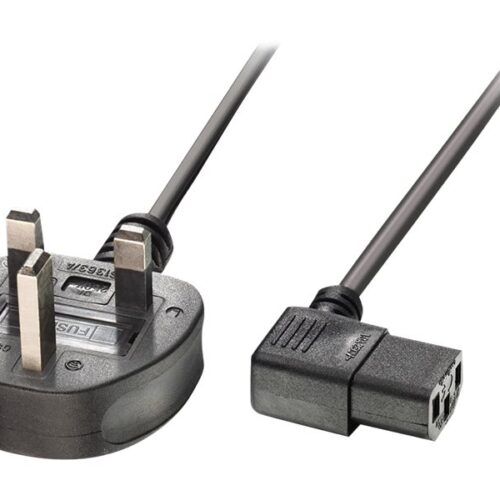 LINDY 1m UK 3 Pin to Right Angled IEC C13