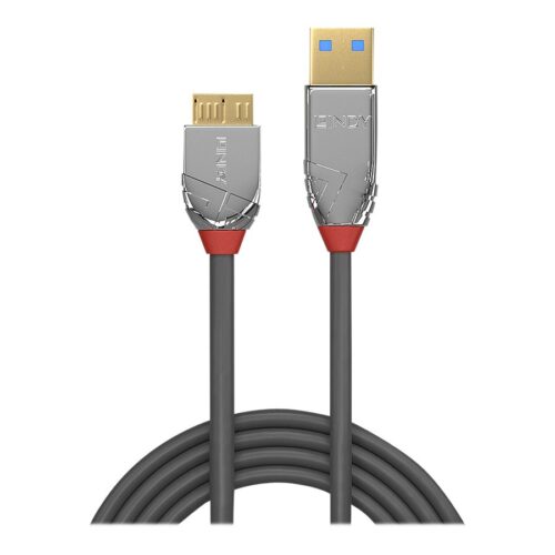 LINDY 1m USB 3.0 Type A/Micro-B Cable Cromo Line 5Gbit/s