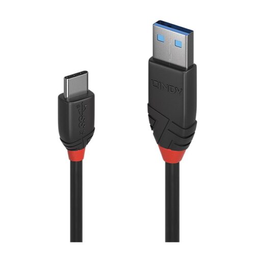 LINDY 1m USB 3.1 Type A to C Cable 3A Black Line