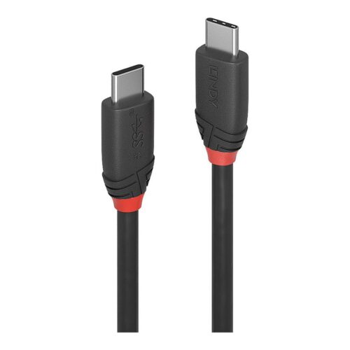 LINDY 1m USB 3.1 Type C Cable 3A Black Line